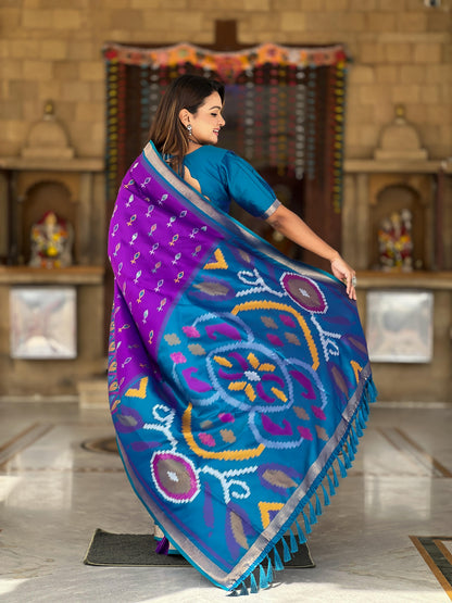 Purple Pure Soft Patola Silk Saree Soft Silk Saree Anant Tex Exports Pvt.Ltd..