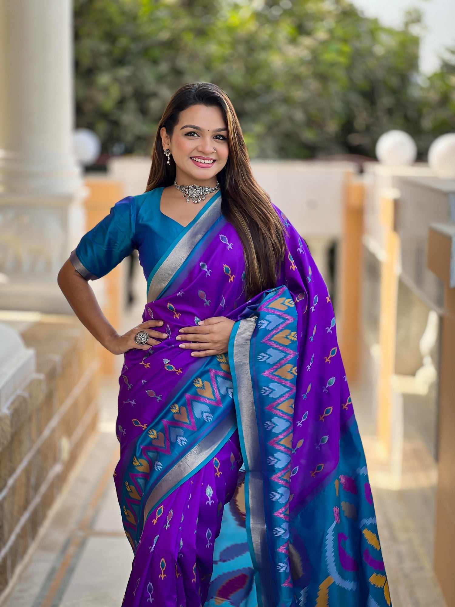 Purple Pure Soft Patola Silk Saree Soft Silk Saree Anant Tex Exports Pvt.Ltd..
