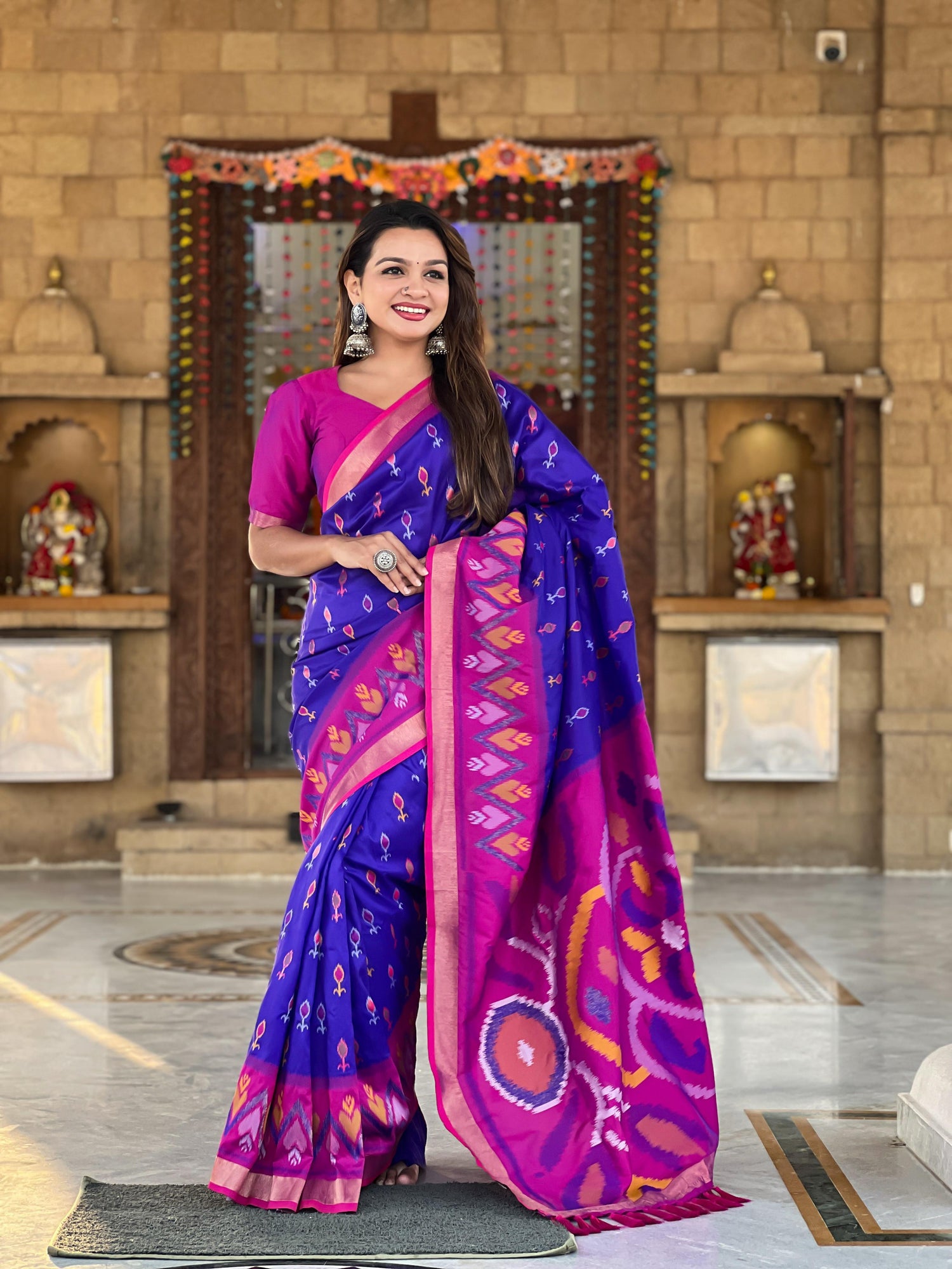 Blue Pure Soft Patola Silk Saree Soft Silk Saree Anant Tex Exports Pvt.Ltd..