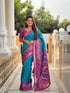 Sky Blue Pure Soft Patola Silk Saree Soft Silk Saree Anant Tex Exports Pvt.Ltd..
