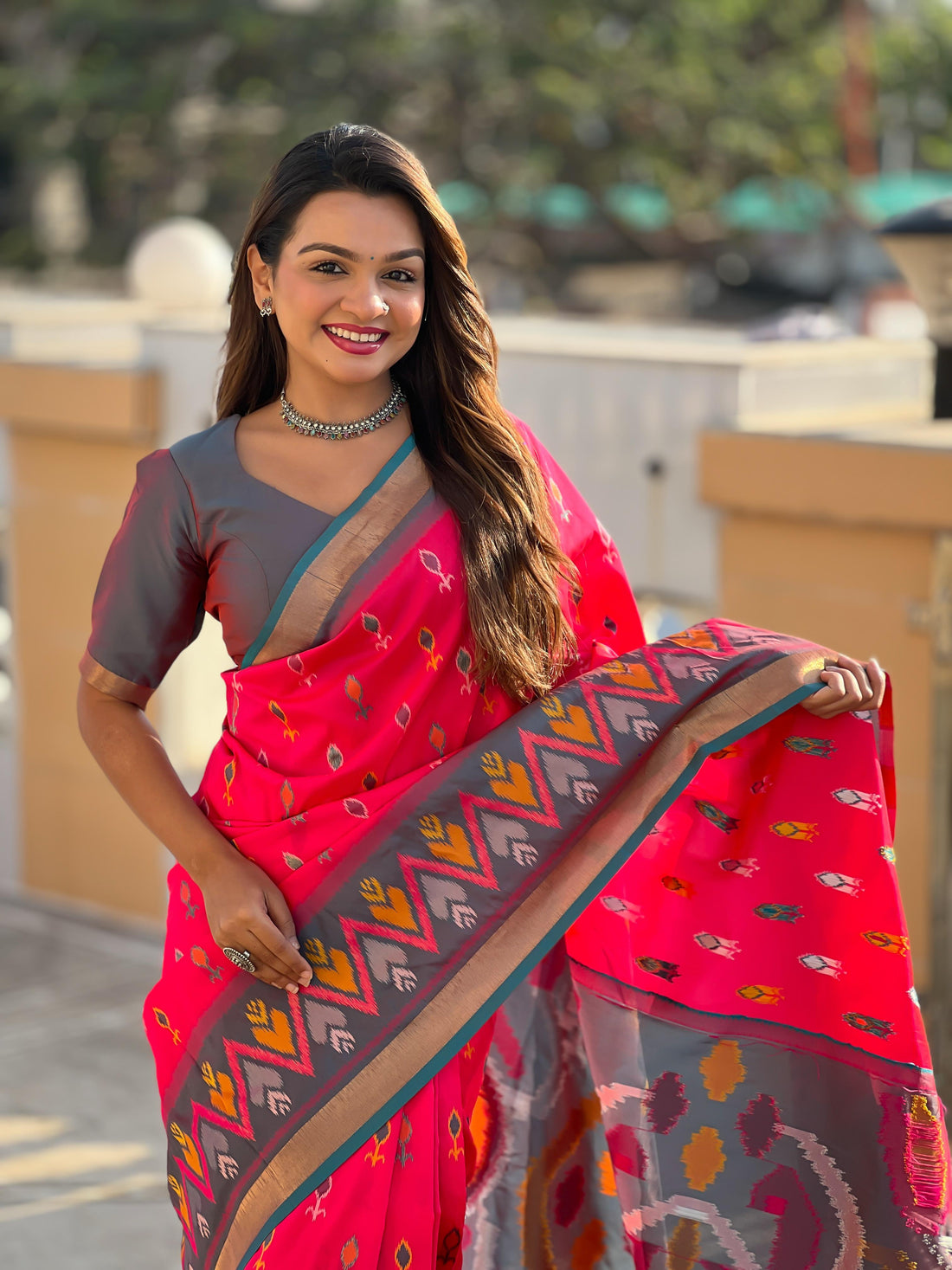 Red Pure Soft Patola Silk Saree