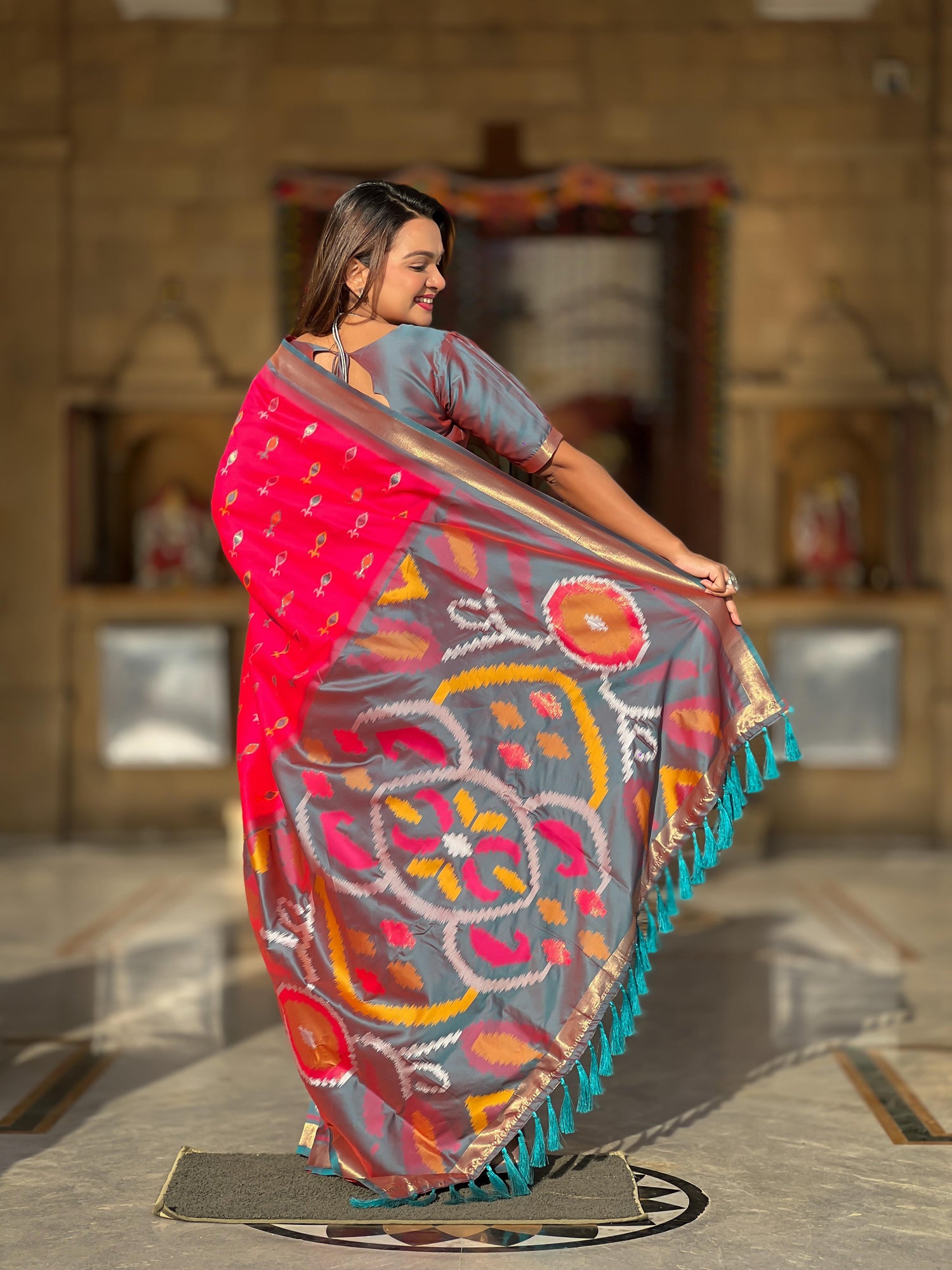 Red Pure Soft Patola Silk Saree Soft Silk Saree Anant Tex Exports Pvt.Ltd..
