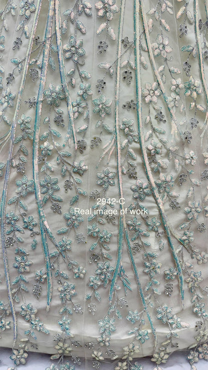 White Pure Soft Net Heavy Embroidery Work Bridal Lehenga Bridal Lehenga Anant Tex Exports Pvt.Ltd..