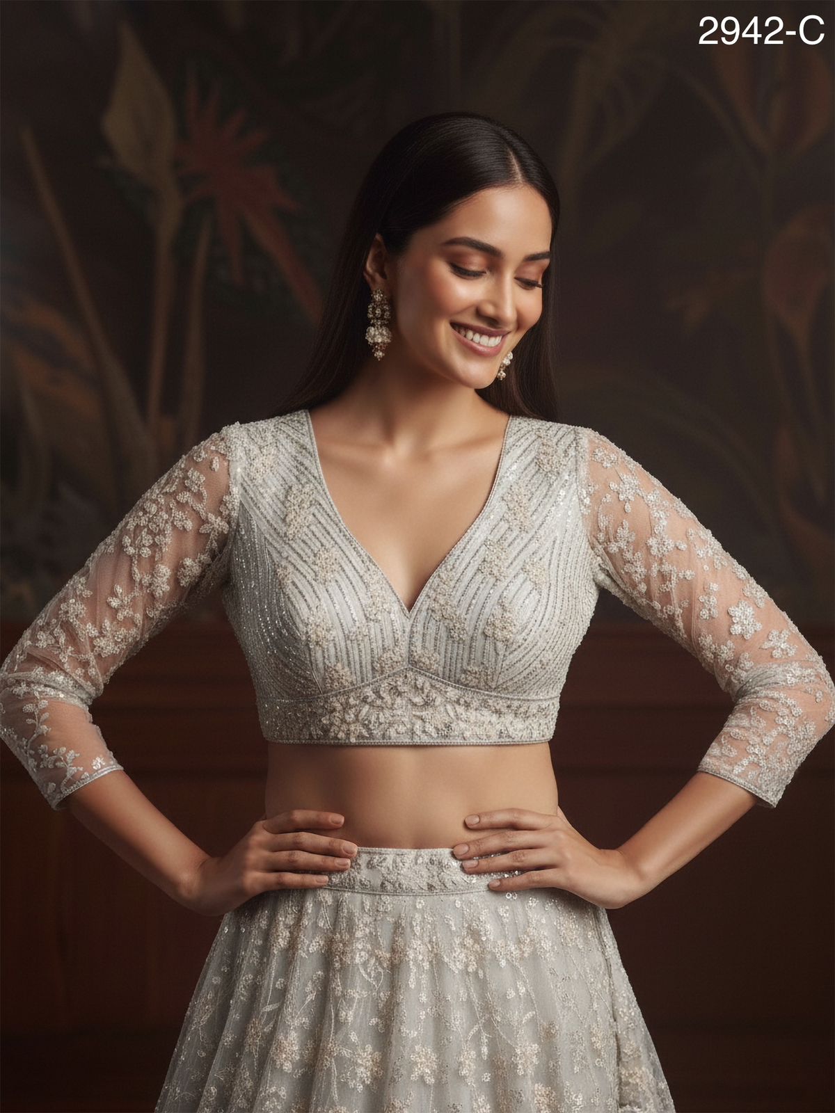 White Pure Soft Net Heavy Embroidery Work Bridal Lehenga