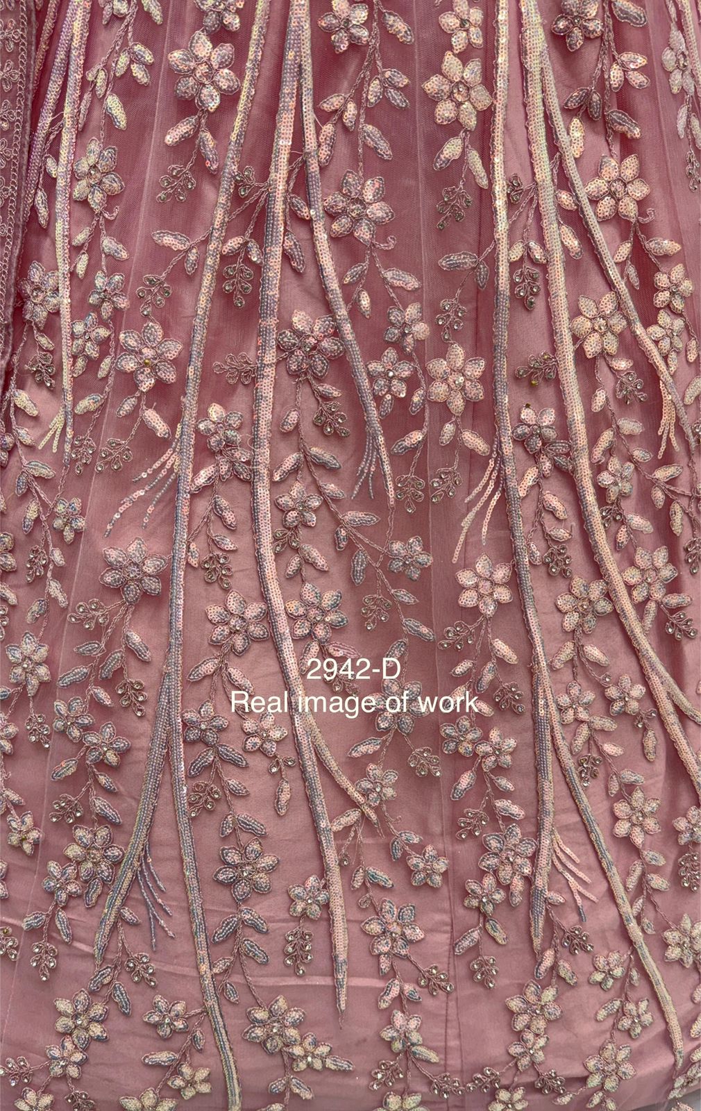 Pink Pure Soft Net Heavy Embroidery Work Bridal Lehenga