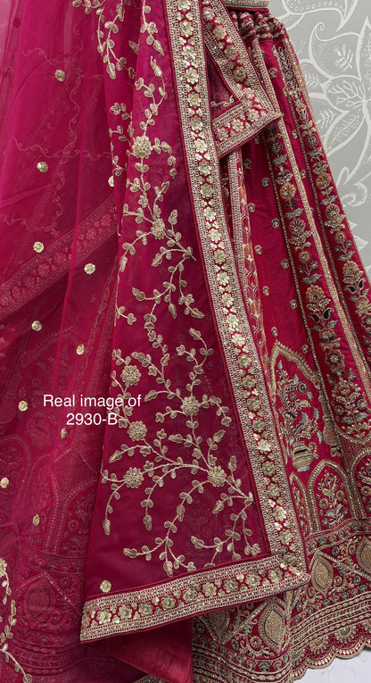 Pink Pure Soft Gadhwal Silk Premium Bridal Lehenga Choli Wedding Lehenga Choli Anant Tex Exports Pvt.Ltd..