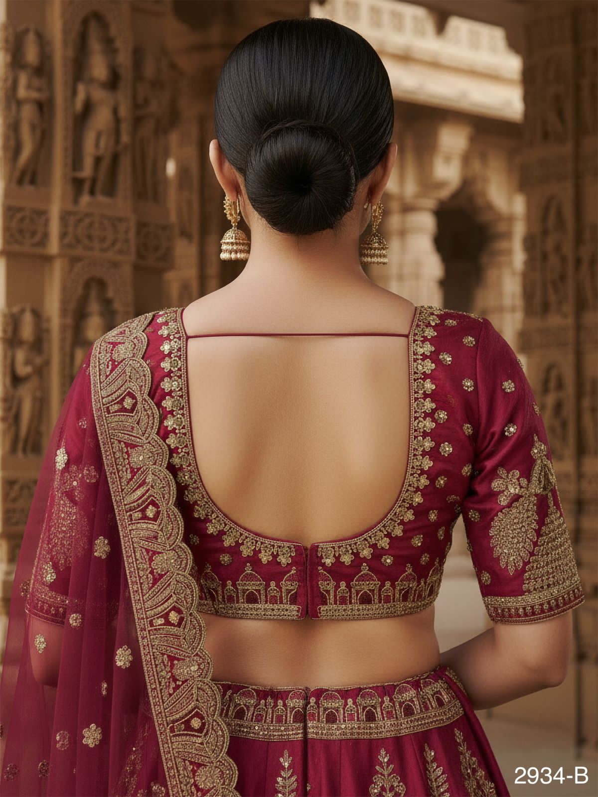 Pink Pure Soft Heavy Silk Khatali Work Bridal Lehenga Choli