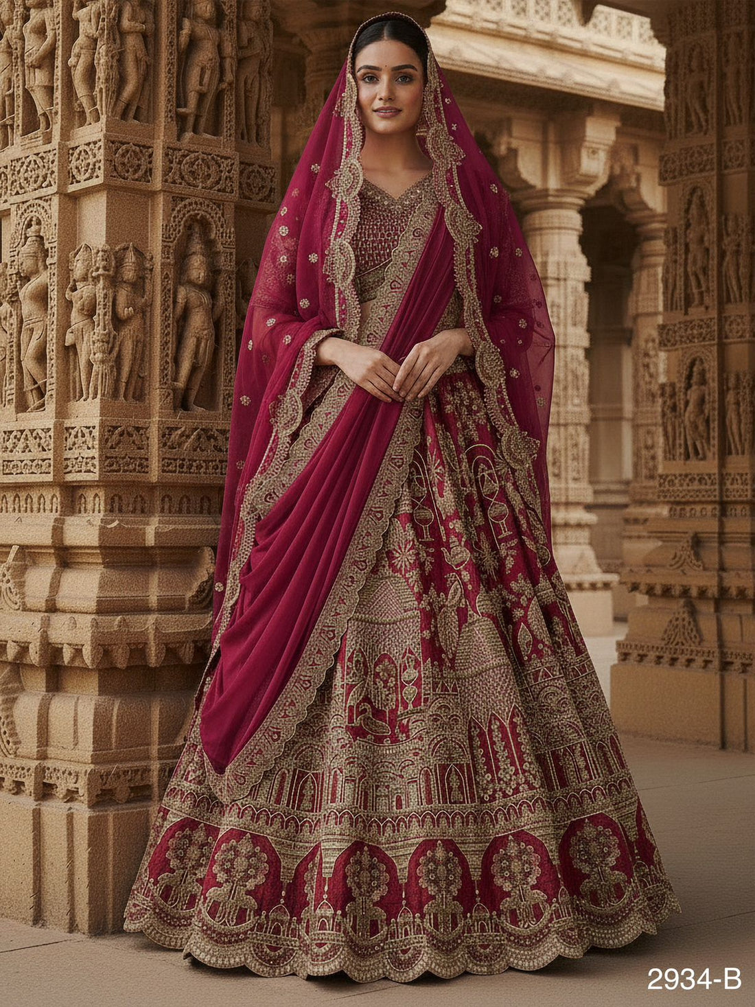 Pink Pure Soft Heavy Silk Khatali Work Bridal Lehenga Choli Wedding Lehenga Choli Anant Tex Exports Pvt.Ltd..