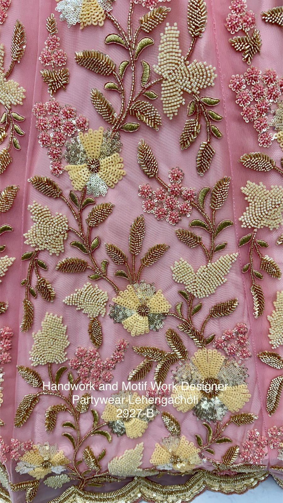 Pink Pure Soft Net Heavy Embroidery Work Bridal Lehenga