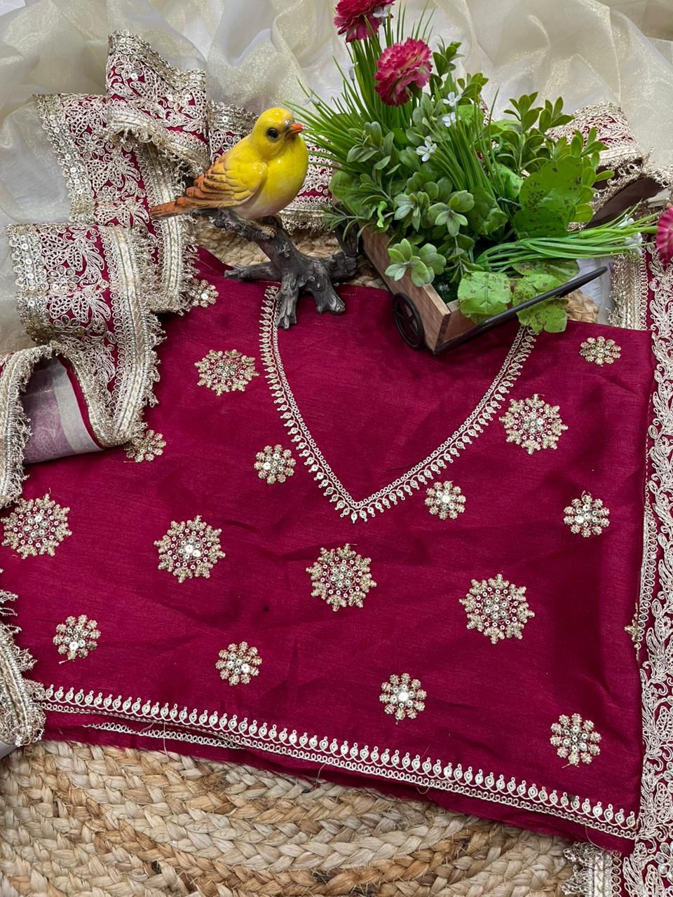 Golden Pure Soft Twill Net Saree