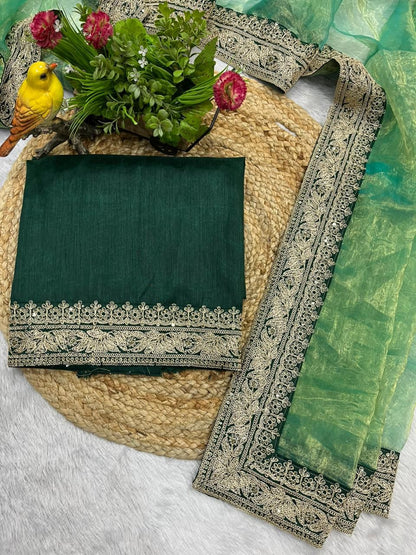 Green Pure Soft Royal Tissue Silk Saree Tissue Saree Anant Tex Exports Pvt.Ltd..