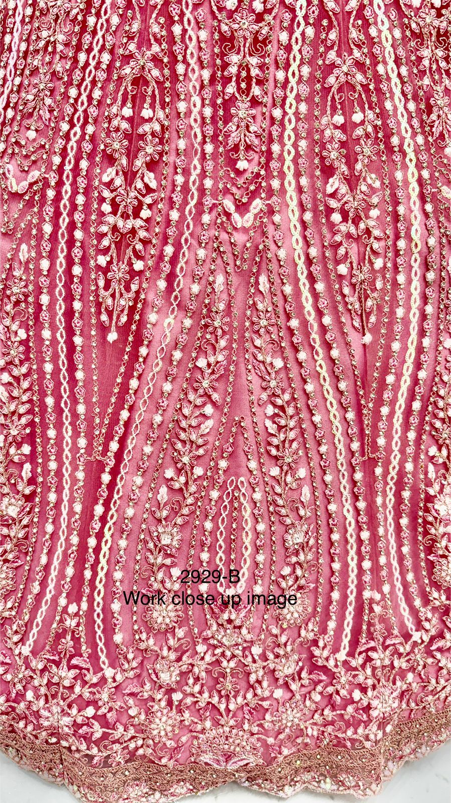 Pink Pure Soft Net Heavy Embroidery Work Bridal Lehenga