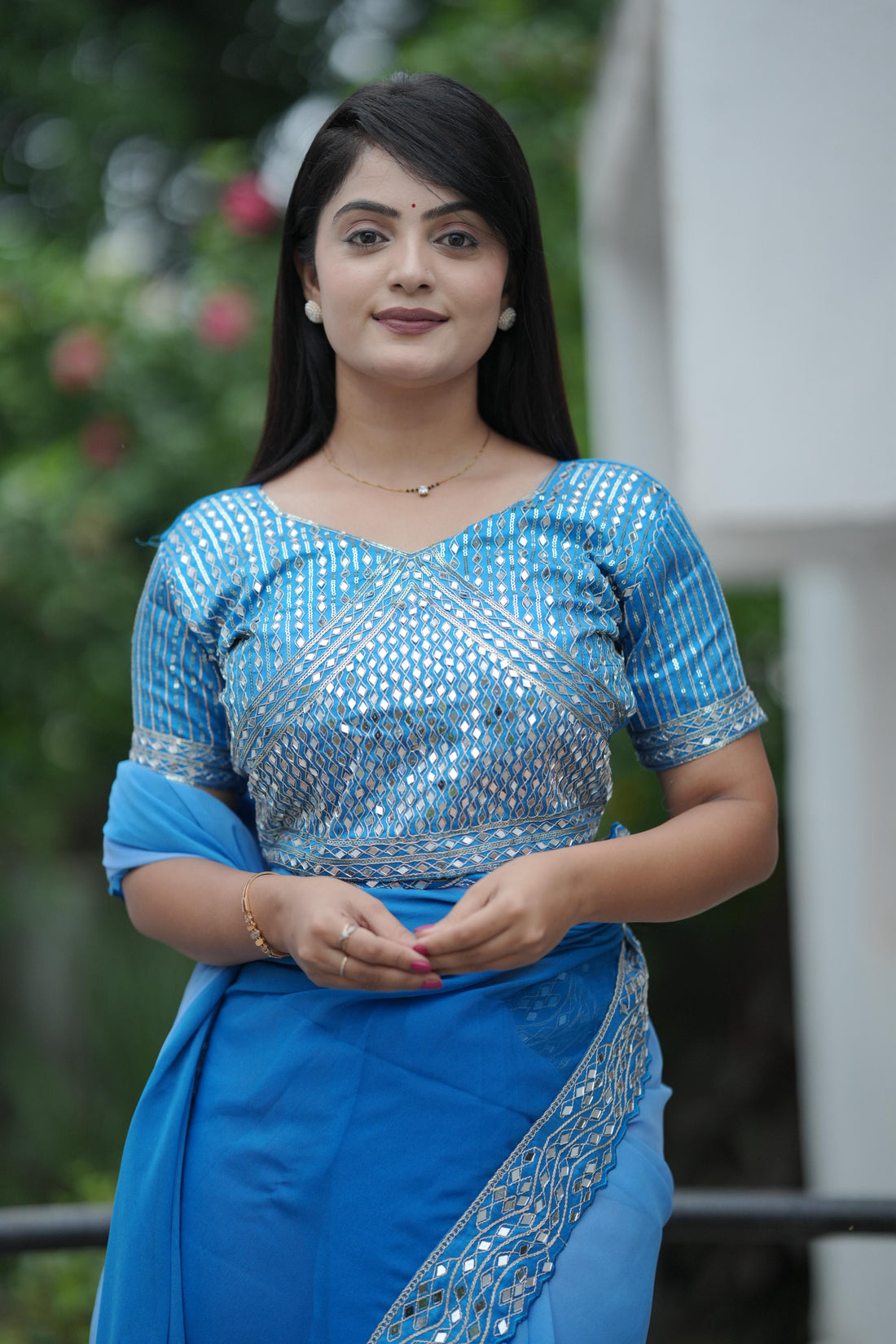 Sky Blue Pure Soft Heavy Faux Georgatte Saree Georgette Saree Anant Tex Exports Pvt.Ltd..