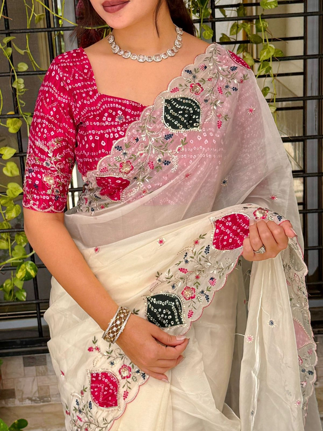 Cream Pure Soft Tissue Silk Saree Tissue Saree Anant Tex Exports Pvt.Ltd..