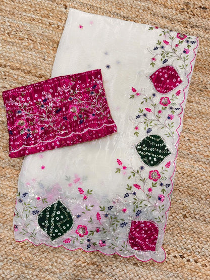 Cream Pure Soft Tissue Silk Saree Tissue Saree Anant Tex Exports Pvt.Ltd..