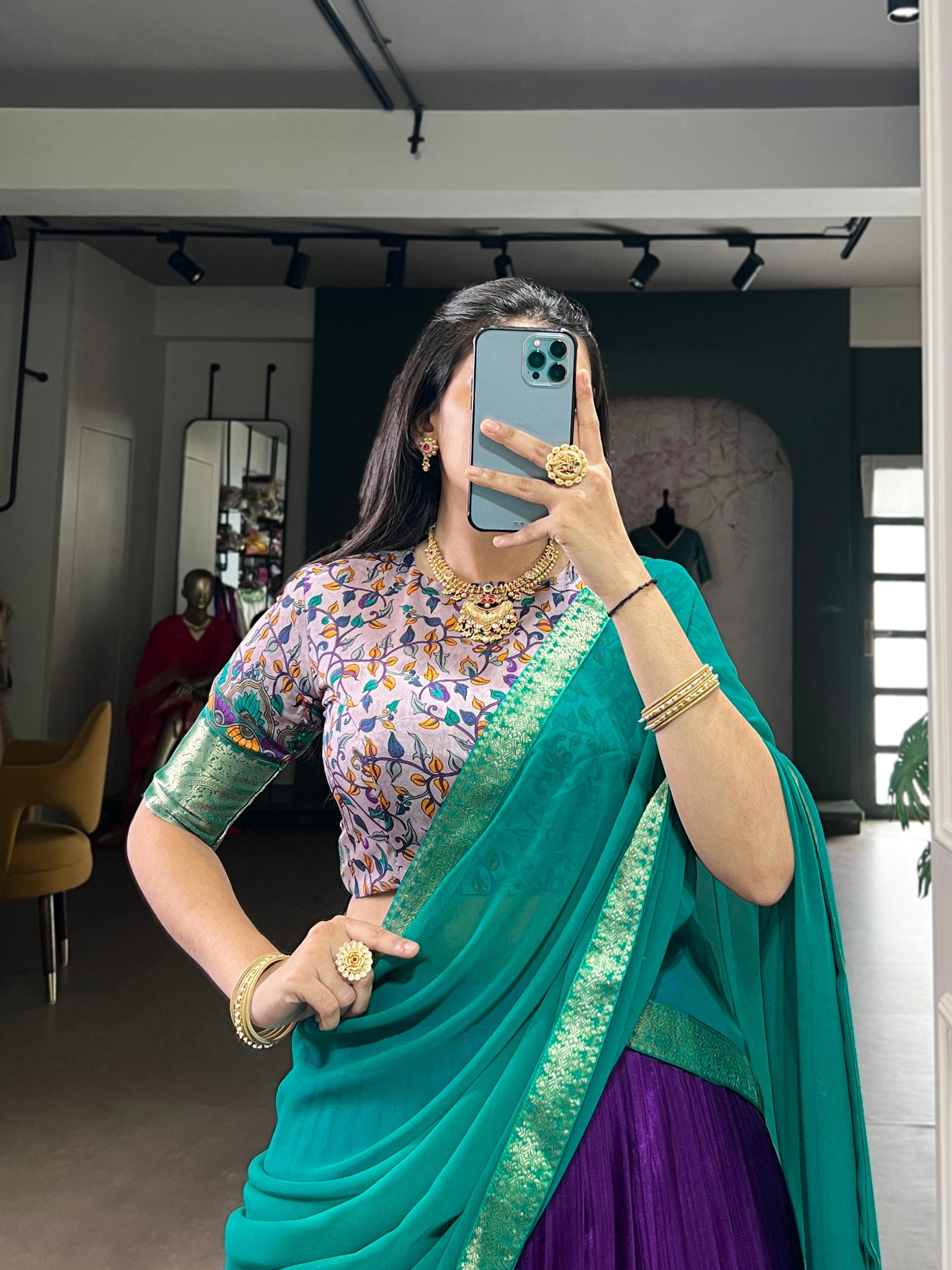 Purple Pure Aastha Silk Printed Weaving Lehenga Choli