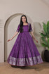 Purple Pure Soft Silk Blend Weaving Anarkali Gown Anarkali Gown Anant Tex Exports Pvt.Ltd..