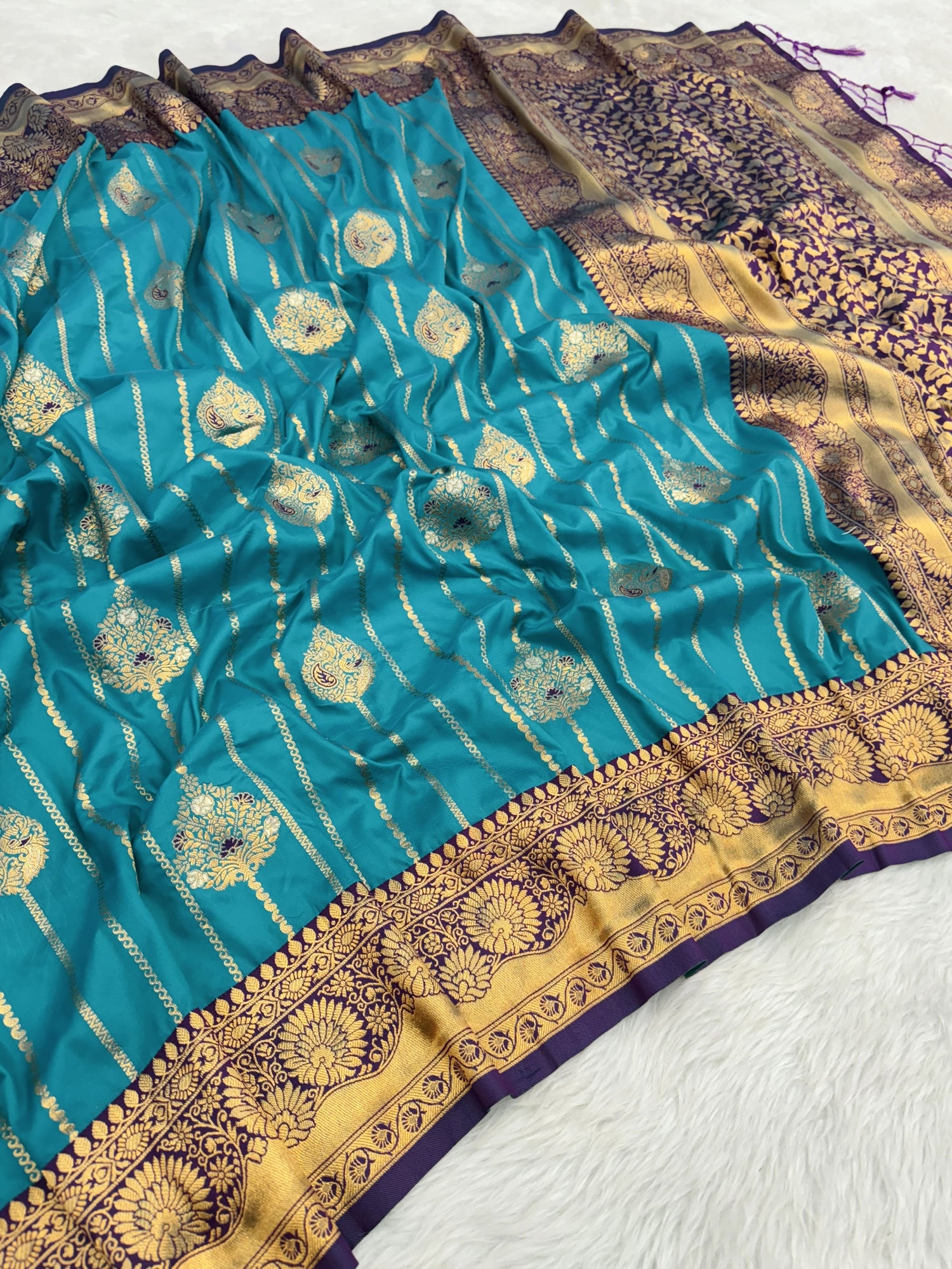 Sky Blue Soft Silk Zari Woven Patola Banarasi Saree Soft Silk Saree Anant Tex Exports Pvt.Ltd..