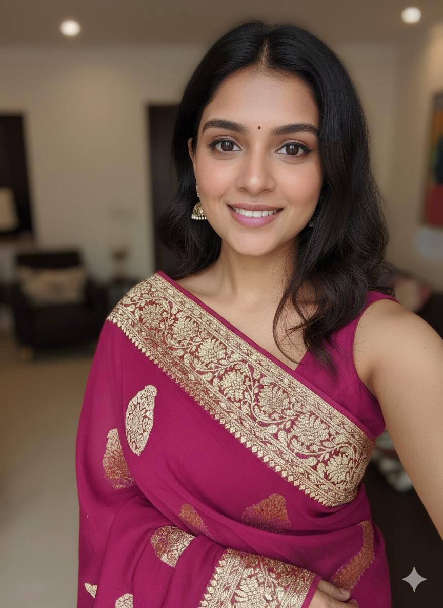 Rani Pure Soft Heavy Faux Georgatte Saree