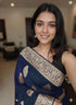 Blue Pure Soft Heavy Faux Georgatte Saree Georgette Saree Anant Tex Exports Pvt.Ltd..