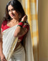 White Pure Soft Heavy Viscose Chex Georgatte Saree Georgette Saree Anant Tex Exports Pvt.Ltd..