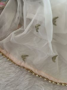 White Pure Soft Heavy Faux Georgatte Saree