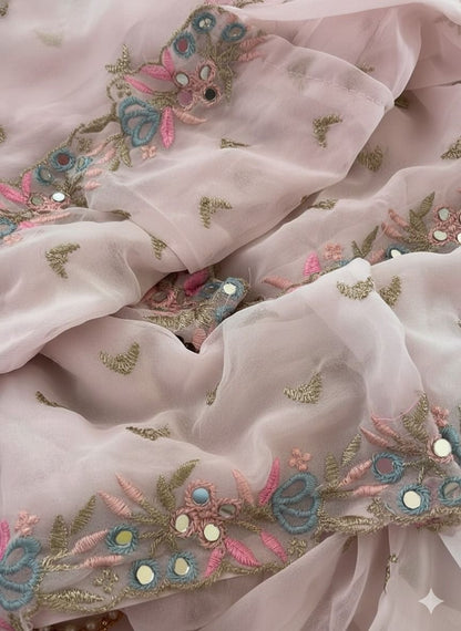 Pink Pure Soft Heavy Faux Georgatte Saree Georgette Saree Anant Tex Exports Pvt.Ltd..