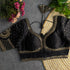 Black Pure Soft Italian Silk Sabyasachi Style Bridal Blouse Sleevless Blouse Anant Tex Exports Pvt.Ltd..