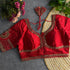 Red Pure Soft Italian Silk Sabyasachi Style Bridal Blouse Sleevless Blouse Anant Tex Exports Pvt.Ltd..
