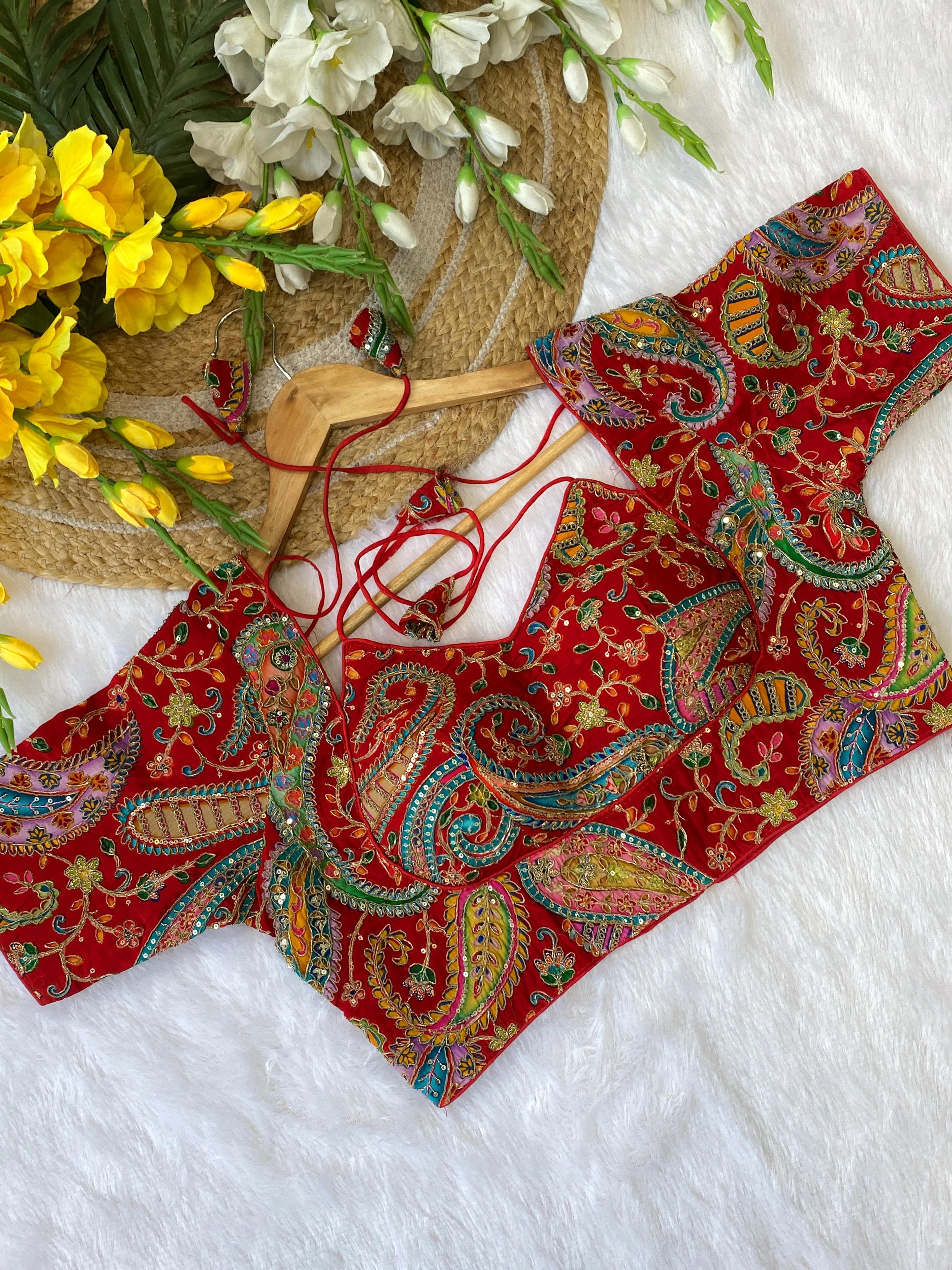 Maroon Pure Soft Indo Cotton Silk Bridal Blouse