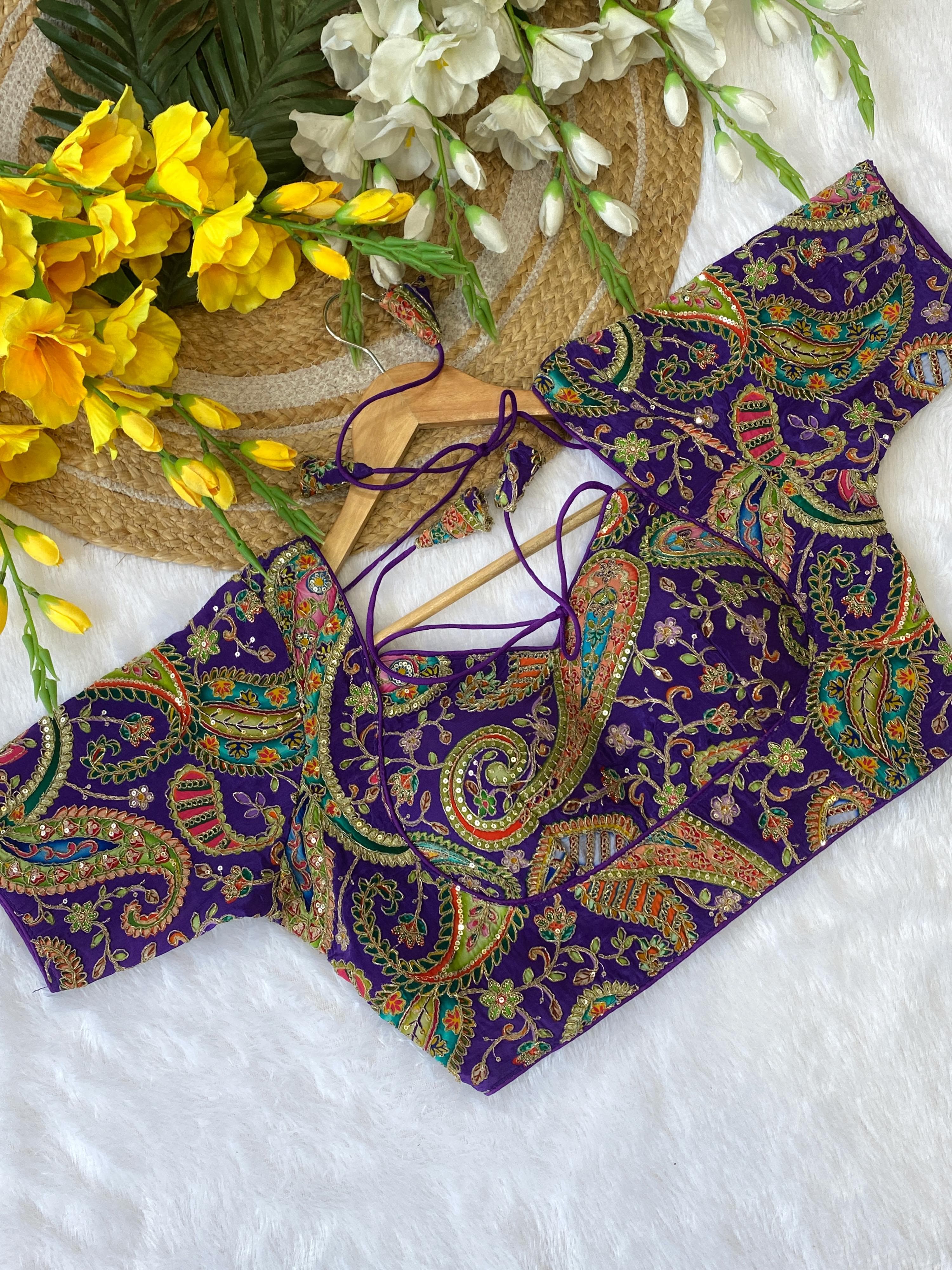 Blue Pure Soft Indo Cotton Silk Bridal Blouse