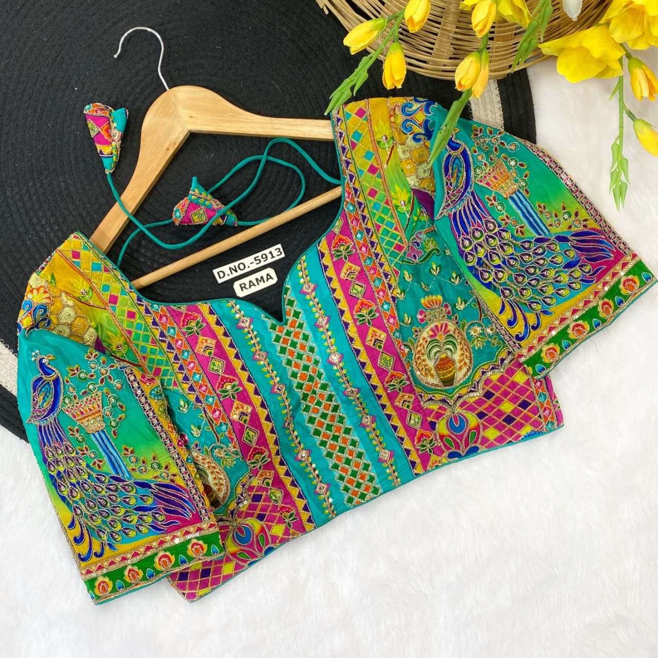 Multicolour Pure Pure Soft Indo Cotton Silk Bridal Blouse