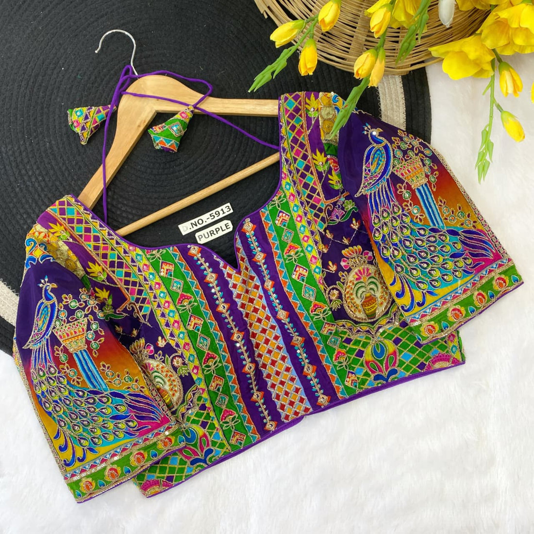 Lavender Pure Soft Indo Cotton Silk Bridal Blouse Sleevless Blouse Anant Tex Exports Pvt.Ltd..