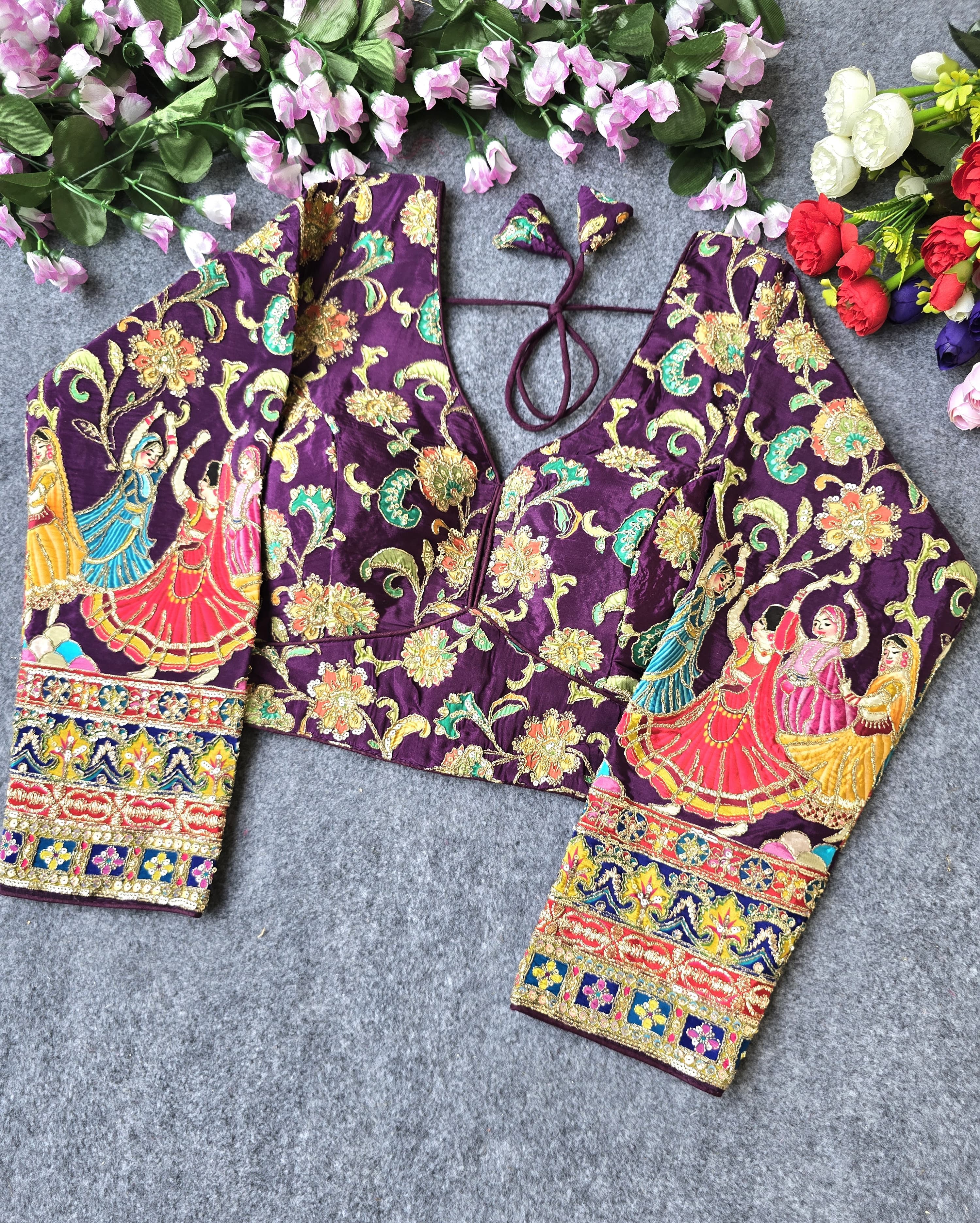 Black Pure Pure Soft Crep Viscose Silk Long Sleeves Bridal Blouse