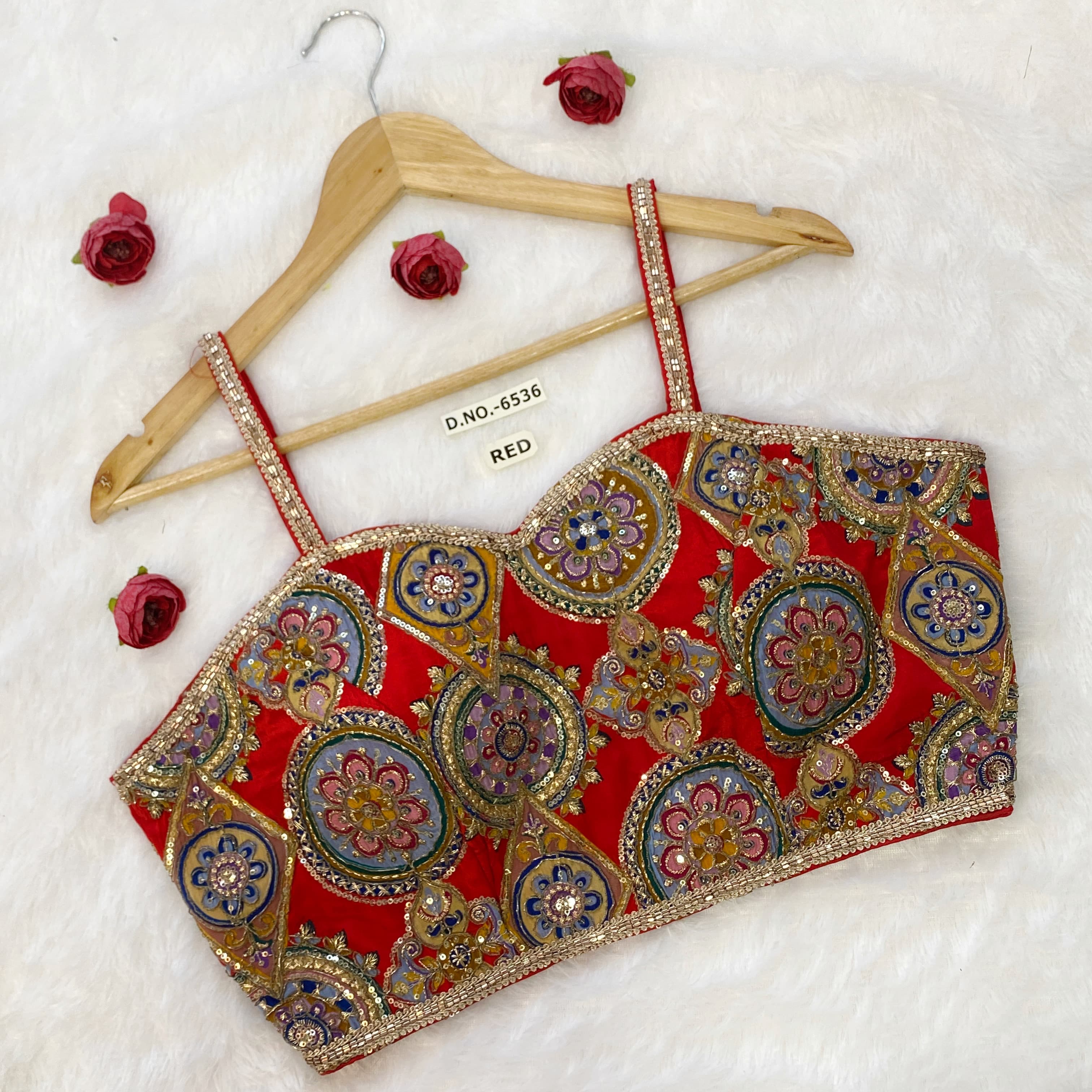 Red Pure Pure Soft Crep Viscose Silk Sleevless Bridal Blouse