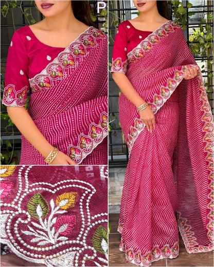 Pink Pure Soft Cotton Satin Saree Tussar Cotton Saree Anant Tex Exports Pvt.Ltd..