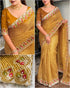 Yellow Pure Soft Cotton Satin Saree Tussar Cotton Saree Anant Tex Exports Pvt.Ltd..