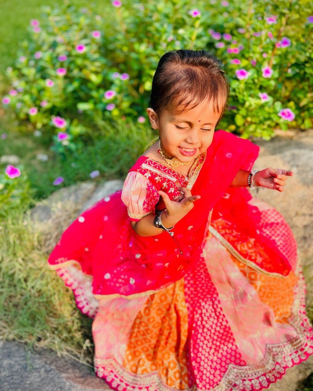 Multicolour Pure Heavy Mono Banglory Weaving Kids Girl&