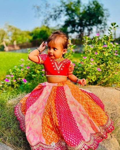 Multicolour Pure Heavy Mono Banglory Weaving Kids Girl&