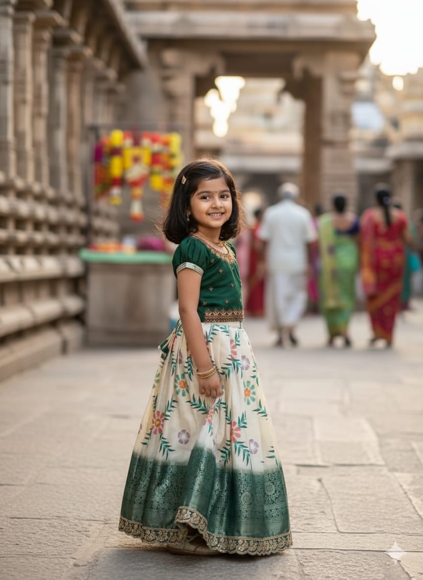 Green Pure Silk Coconut Kids Girl&