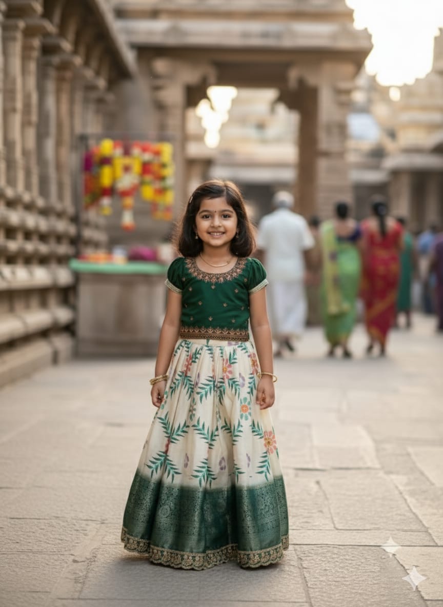 Green Pure Silk Coconut Kids Girl&