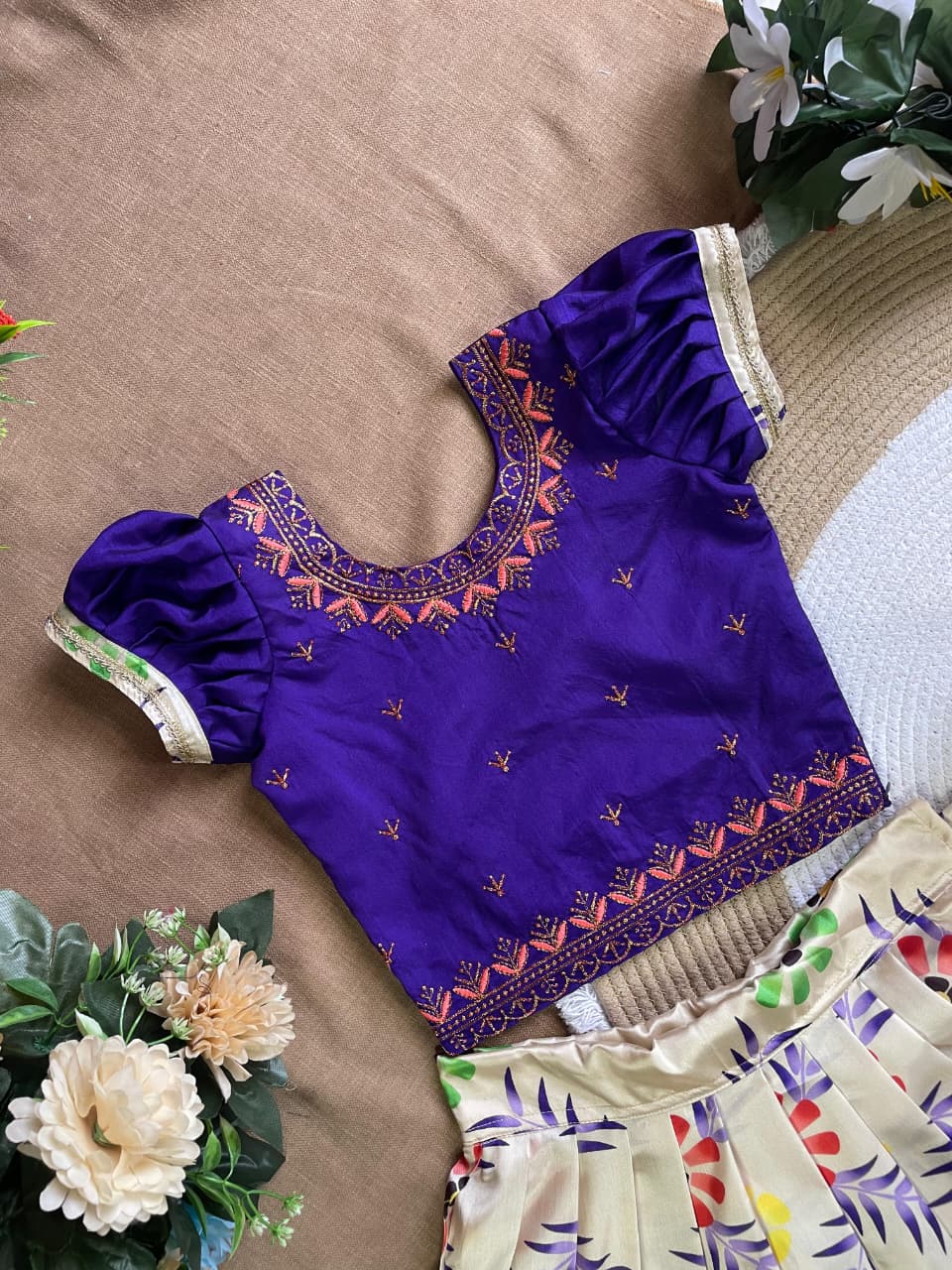 Blue Pure Silk Coconut Kids Girl&