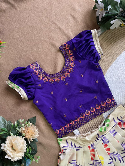 Blue Pure Silk Coconut Kids Girl&