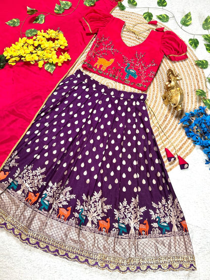 Purple Pure Chinnon Silk Kids Girl&