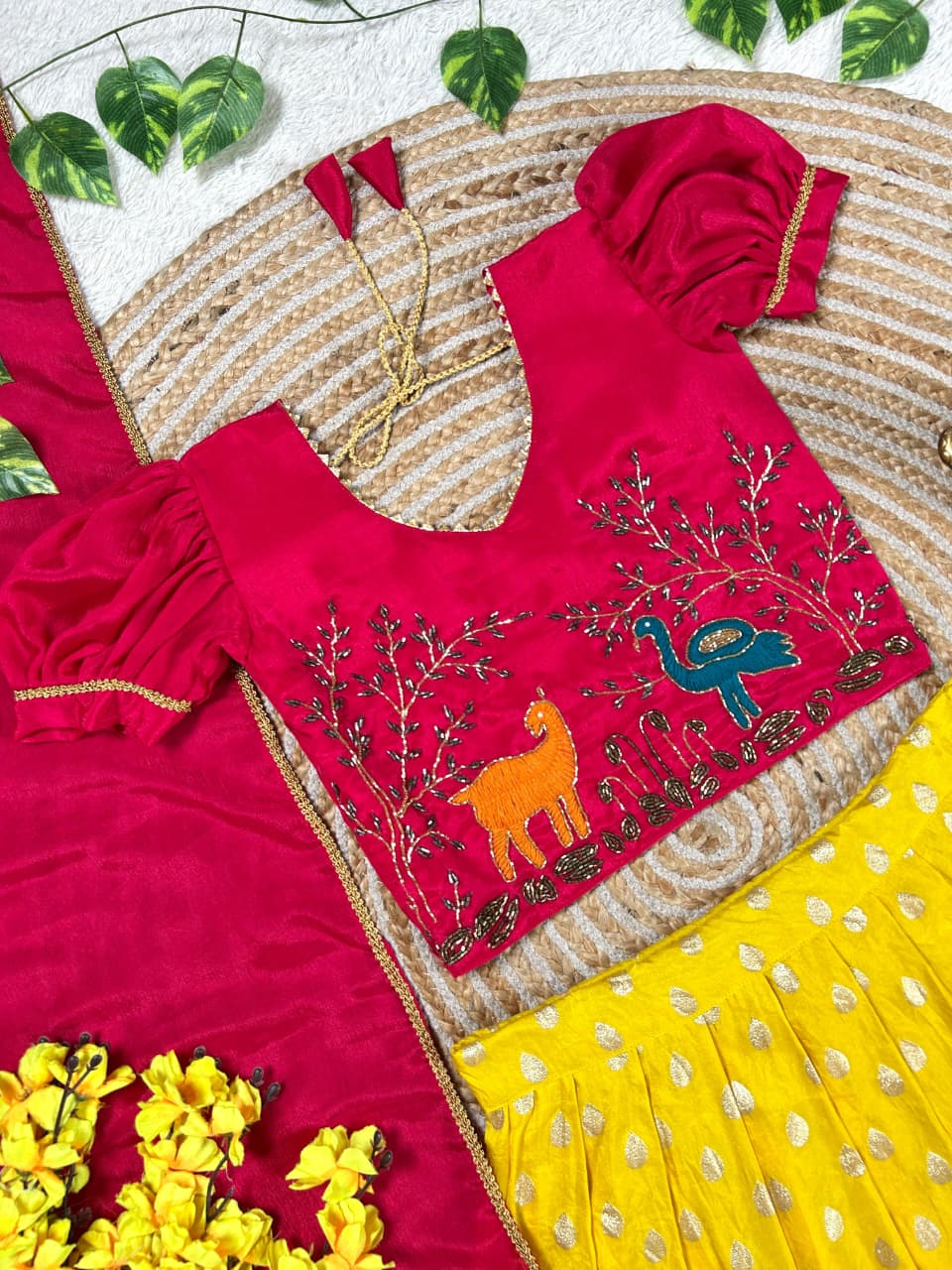 Yellow Pure Chinnon Silk Kids Girl&