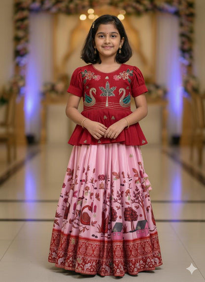 Pink Pure Heavy Mono Cotton Kids Girl&