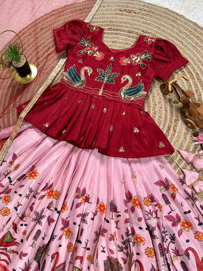 Pink Pure Heavy Mono Cotton Kids Girl&