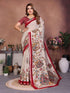 Red Cream Pure Soft Mul Kalamkari Print Cotton Saree Cotton saree Anant Tex Exports Pvt.Ltd..
