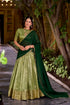 Pista Pure Soft Dupion Paithani Silk South Indian Lehenga Saree Half Lehenga Saree Anant Tex Exports Pvt.Ltd..