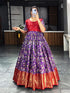 Purple Pure Soft Dola Silk Kalamkari Printed Gown Gown Anant Tex Exports Pvt.Ltd..